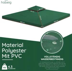 habeig Pavillon-Ersatzdach Pavillondach Ersatzdach 360g/m² PVC
