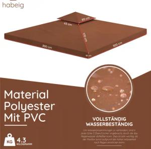 habeig Pavillon-Ersatzdach Pavillondach Ersatzdach 360g/m² PVC