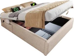 REDOM Polsterbett Ohne Kopfteil (Funktionsbett, Struraumbett