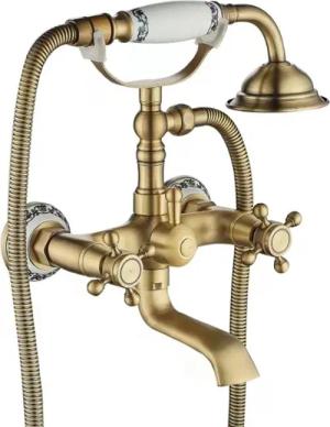 wohnwerk.idee Wannenarmatur Badewannenarmatur Gold Matt Gebürstet