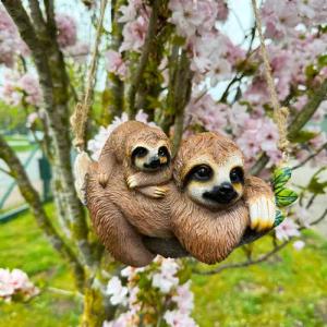 Online-Fuchs Gartenfigur für draußen, 2 Faultiere