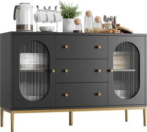 Homfa Sideboard Küchenschrank, mit 3 Schubladen