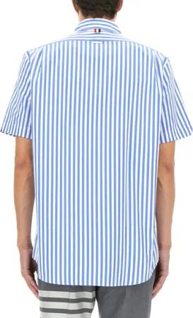 Thom Browne - Vertical Striped Short Sleeve Shirt - Größe 4 - blau