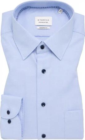 MODERN FIT Hemd in hellblau strukturiert