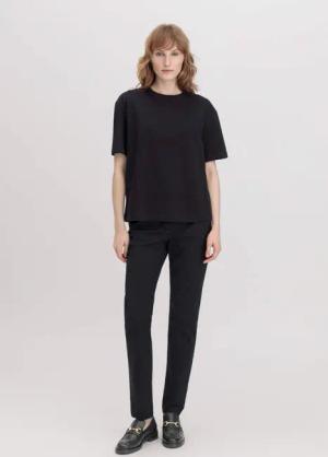 hessnatur Damen Loafer aus chromfrei gegerbtem Glatt-Leder - schwarz - Größe 42
