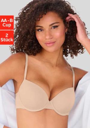 PETITE FLEUR Push-up-BH Damen caramel+weiß Gr.85A