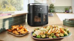 BOSCH Heißluftfritteuse "Air Fryer Serie 6, MAF671B0, 7,2l, Sichtfenster, 7 Programme, schwarz", 1800 W, Innenlicht, Schüttelalarm, Korb spülm.geeignet