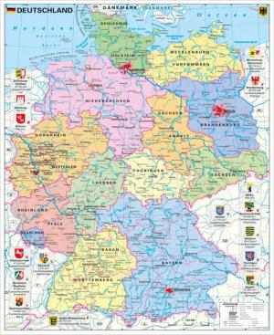 STIEFEL Poster Wandkarte Deutschland politisch mit