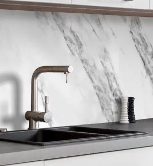 MyMaxxi Dekorationsfolie Küchenrückwand selbstklebend Marmor weiß