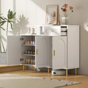 MODFU Schuhschrank mit goldenen Griffen (Elegantes