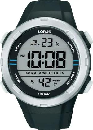 LORUS Chronograph R2301QX9, Quarz,Armbanduhr,Herrenuhr,Silikonarmband,digital,Datum,Stoppfunktion