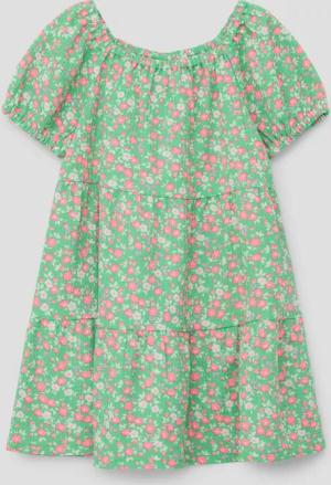 s.Oliver Minikleid Crêpe-Kleid mit Puffärmeln Raffung