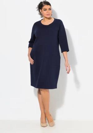 Ulla Popken Minikleid Punto-Sweatkleid Rundhals 3/4-Arm