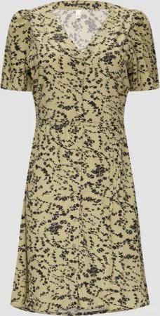 QS Minikleid Kleid aus Viskose Bindegürtel