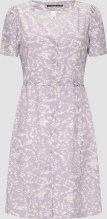 QS Minikleid Kleid aus Viskose Bindegürtel