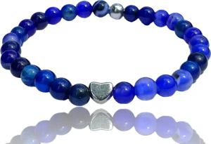 Steinfixx® Perlenarmband Edelsteinarmband aus royalblauem Achat