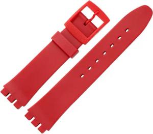 MARBURGER Uhrenarmband 17mm Kunststoff PVC Rot