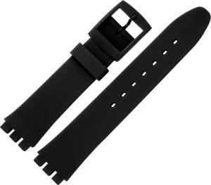 MARBURGER Uhrenarmband 17mm Kunststoff PVC Schwarz