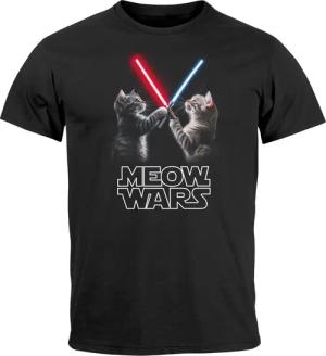 MoonWorks Print-Shirt Herren T-Shirt Katzen Meme