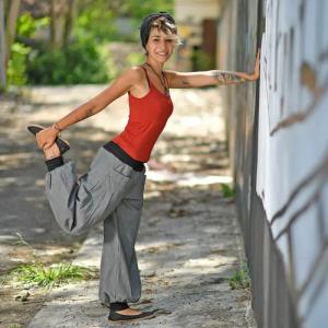 virblatt Pumphose Haremshose Damen, Baumwolle, Yogahose