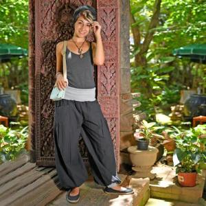 virblatt Pumphose Haremshose Damen, Baumwolle, Yogahose