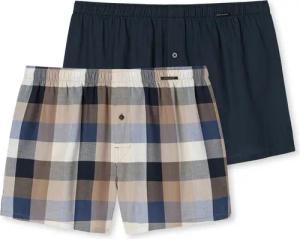 Schiesser Boxershorts (2-St) mit Eingriff, Knopf,