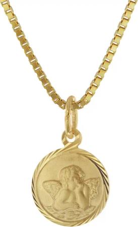 trendor 41201 Kinder-Anhänger Gold 333 Schutzengel mit vergoldeter Silberkette