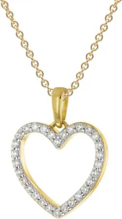 trendor 68218 Schmuck-Anhänger Herz Gold 333/8K mit vergoldeter Silberkette