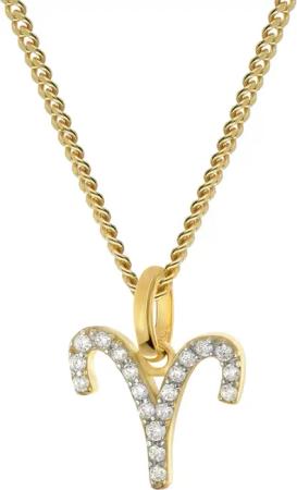 GLIZZ GL8330-01 Sternzeichen Widder Gold 333/8K an vergoldeter Silberkette
