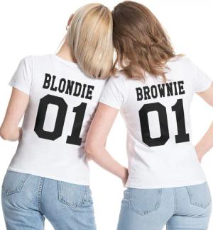 Couples Shop Print-Shirt Blondie & Brownie