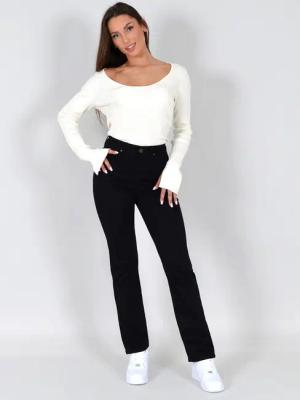 ESRA Straight-Jeans Stretch-Jeans Damen High Waist