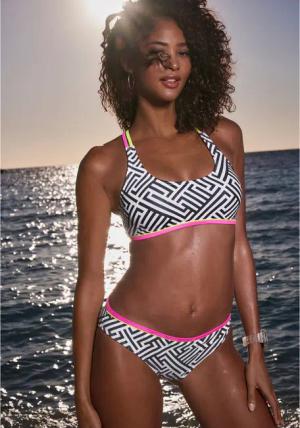 BUFFALO Bikini-Hose Damen schwarz-weiß Gr.36