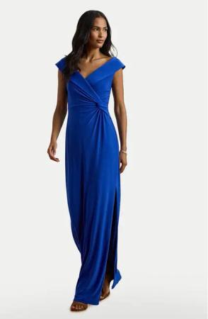 LAUREN RALPH LAUREN Abendkleid 253863940021 Blau Slim Fit