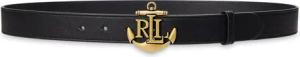 LAUREN RALPH LAUREN Damengürtel Anchor-Logo Skinny Leather Belt 412957004001 Schwarz
