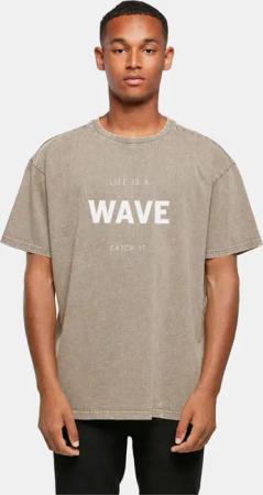 POD Summer - Life is a wave Acid Washed Oversize Tee