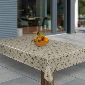 laro Tischdecke Wachstuch-Tischdecken Abwaschbar Beige Blumen