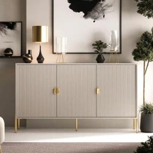 ALLHOUSE24 Kommode GRANDE geriffelte Front gold