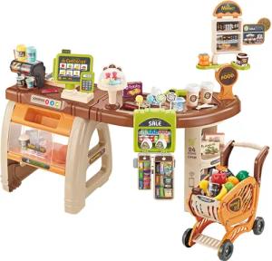 Esun Kaufladen Supermarkt mit Einkaufswagen, Kasse,