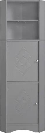 Merax Eckschrank mit Einlegböden,Badezimmerschrank,Badkommode,155cm