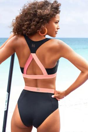 LASCANA ACTIVE Highwaist-Bikini-Hose Janni mit kontrastfarbigen