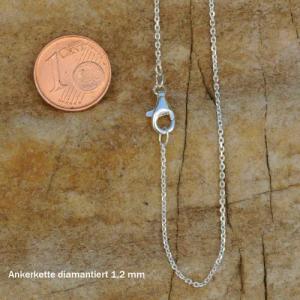 HOPLO Panzerkette Silberkette Ankerkette diamantiert Länge