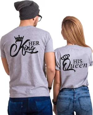 Couples Shop Print-Shirt Her King &