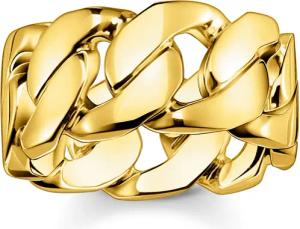 THOMAS SABO Silberring Goldfarbener Panzerglieder