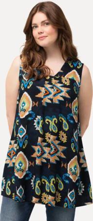 Ulla Popken Spitzenbluse Blusentop Ethnomuster A-Linie