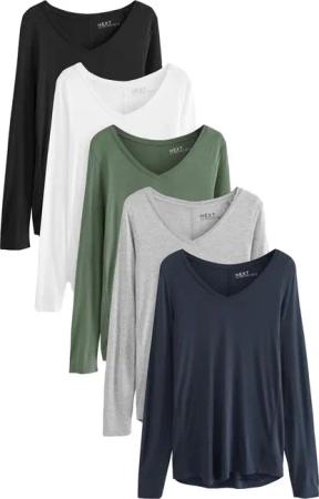 Next Langarmshirt Langärmelige Tops 5er Pack