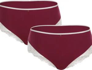 Ulla Popken Slip Midislips 2er-Pack Spitzenabschlüsse
