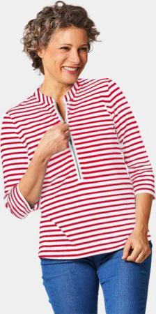 GOLDNER 3/4-Arm-Shirt Sportives Ringelshirt in Longform