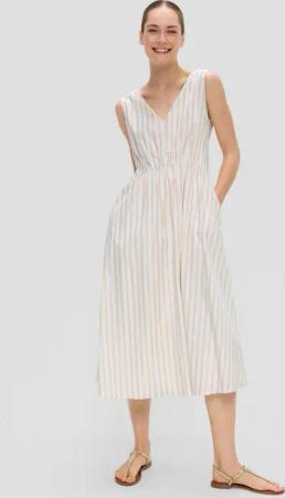 s.Oliver BLACK LABEL Maxikleid Baumwollkleid mit