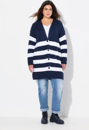 Ulla Popken Strickjacke Strickjacke Streifen Boxy
