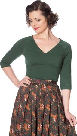 Banned Shirttop Cute Classic Grün Retro